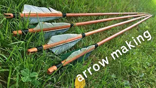 Making Wood Arrows (Birch shafts, Self nocks)