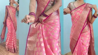 organza silk saree draping perfectly easy tips and tricks | saree draping tutorial