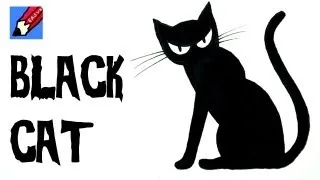 How to draw a Black Cat for Halloween Real Easy