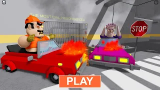 MR BRUNO CAR CRASH GRUMPY GRAN in BARRY'S PRISON RUN! New Scary Obby #roblox