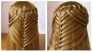 Coiffure avec tresse 🌸 Belle coiffure facile à faire cheveux mi long / long 🌸 Coiffure pour fille