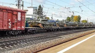 Электровоз ВЛ11М-339 с грузовым поездом и военным эшелоном!