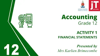 Gr 12 Accounting - Financial Statements - Activity 1