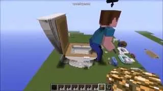Working minecraft toilet with gigantic player figure