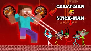 Mutant Craft-Man Fights Stick-man Oggy Cockroaches | Craftman vs Stickman | Pt. 2