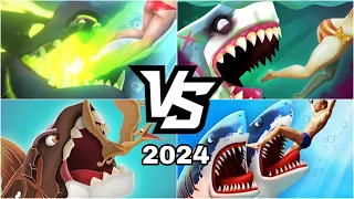 Hungry Shark Evolution VS Hungry Shark World VS Hungry Shark Primal VS Double Head Shark Attack 2024