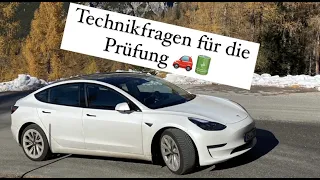 ☝🏻Technikfragen für den Führerschein Klasse B im Tesla Model 3 🚗 Prüfungsfragen