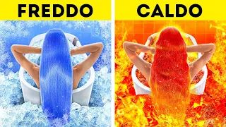 SFIDA ESTREMA CALDO VS FREDDO || Ragazza di Fuoco e di Acqua Adottate! Idee Genitori con 123 GO!