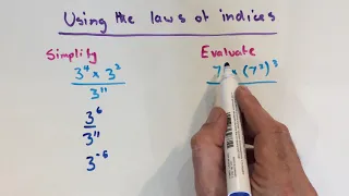 Using laws of indices