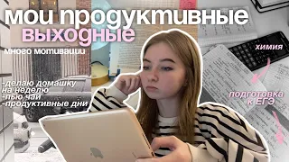 мои ПРОДУКТИВНЫЕ выходные! ПОДГОТОВКА К ЕГЭ / STUDY WITH ME 🤍❄️