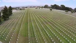 Drone flight over the amazing Golden Gate National Cemetery