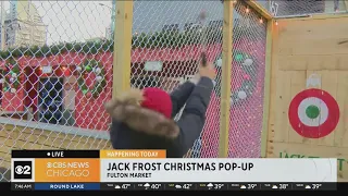 Axe throwing at the Jack Frost Christmas Pop-Up