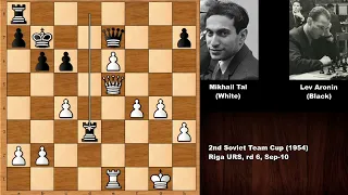 Crazy Attack by Tal: Mikhail Tal vs Lev Aronin - Riga (1954)