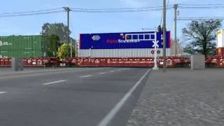 Trainz Simulator 12 - BNSF ES44C4 leads Stack Train from Modesto to Empire