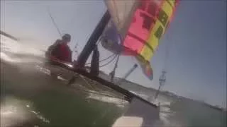 HOBIE CAT 15 LEVANTE DE 18-20 NUDOS EN CADIZ. CLUB NÁUTICO ELCANO