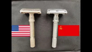 Gillette Adjustable Slim USA vs Юбилейная СССР