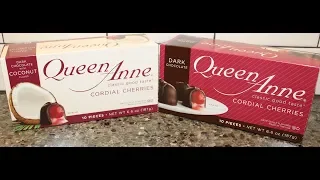 Queen Anne Cordial Cherries: Dark Chocolate with Coconut & Dark Chocolate Review