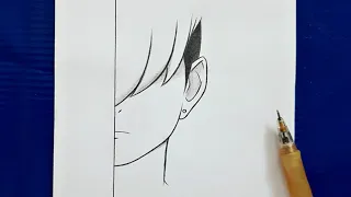 easy anime drawings : how to draw anime || anime boy step by step || tutorial drawing for beginners