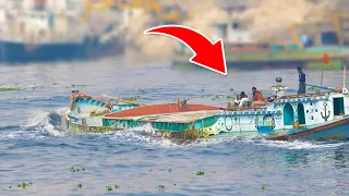The Cargo Barges Are Overloaded Trying To Cross Dangerous Fast Water, Ep: 18
