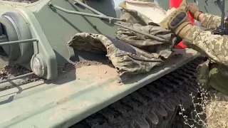 Bulletproof vests of Russian soldiers.  Russian military body armor test in ukraine