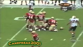 2001 Miami Hurricanes vs Florida State Highlights