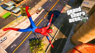 GTA 5 Spiderman Jumping off Highest Buildings #13 (Euphoria Physics/Ragdolls)