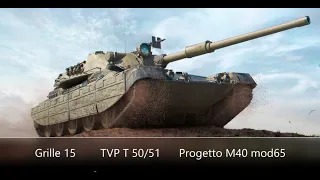 Grille 15, TVPT 50/51 & Progetto M40 mod65 WoT Blitz Gameplay