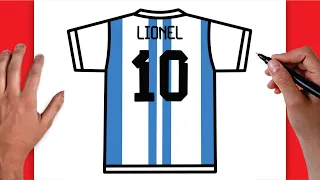 HOW TO DRAW LIONEL MESSI SHIRT EASY | DRAWING STEP BY STEP