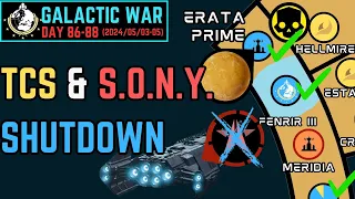 S.O.N.Y. Virus and TCS Shutdown Completed - Galactic War Update Day 86-88(2024/05/03-05)