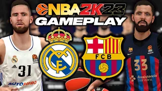 NBA 2K23 EUROLEAGUE GAMEPLAY: REAL MADRID VS FC BARCELONA | PCBASKET 2K23 ROSTER