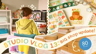 STUDIO VLOG 13: the first big shop update of 2023, new enamel pins & packing orders | Laurel Mae Art