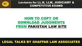 🔴How to copy or download Judgments from Pakistan law site| | Advocate Farwa Ghaffar