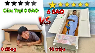 Thử Thách Cắm Trại 0 Sao vs 6 Sao | Chỉ Được Dùng Đồ Trong Siêu Thị - Lều 1 SAO vs 5 SAO