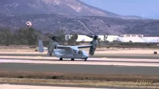 MV-22 Osprey Landing and Takeoff - Miramar Air Show 2012