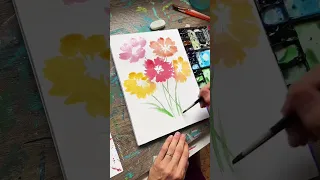 Watch me paint: How to watercolor loose flowers for beginners