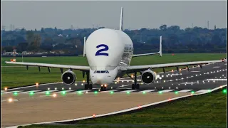 Airbus Beluga 2 departure from Broughton