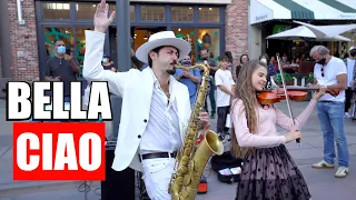 BELLA CIAO - Crazy Street Performance | Daniele Vitale & Karolina Protsenko | Sax e Violin