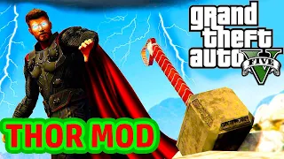 GTA 5 Thor Mod Gameplay - EPIC BATTLE SUPERHERO (Thor Ultra Realistic Graphic Gameplay) Thor vs Army