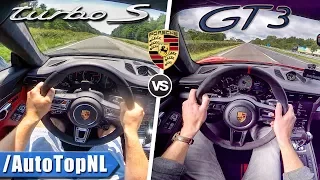 Porsche 911 TURBO S vs GT3 | SOUND AUTOBAHN POV & ACCELERATION by AutoTopNL