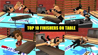 TOP 10 WWE FINISHERS ON TABLE | WR3D | WWE