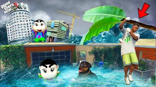 GTA 5 : Franklin Survived Tsunami & Found Lost Shinchan And Pinchan In GTA 5 ! (GTA 5 Mods)