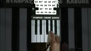 NYANPASU YABURE KABURE Easy Piano Tutorial with Letter Notes (slowed) #shorts