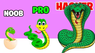 Colorful Snake - NOOB vs PRO vs HACKER! | Max Level of Snake (Match Color)