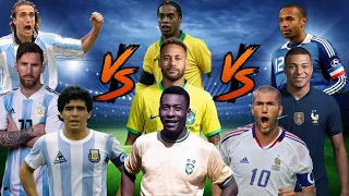 Maradona-Messi-Batistuta🆚Pele-Neymar-Ronaldinho🆚Zidane-Mbappe-Henry 💥 EXTREME Comparison💪🤯⚽