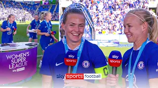 Magda & Pernille's final goodbye to Chelsea after sealing the WSL title 💙💙