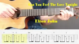 Can You Feel The Love Tonight - Elton John - Fingerstyle guitar with tabs