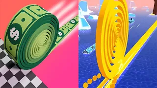 Brick Builder VS Spiral Roll - All Levels Gameplay Android iOS Ep 1