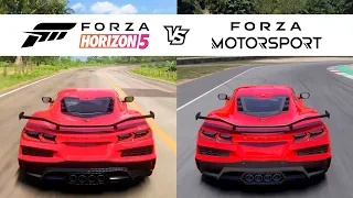Forza Horizon 5 vs Forza Motorsport - 2023 Chevrolet Corvette C8 Z06 - FH5 vs FM8 Comparison