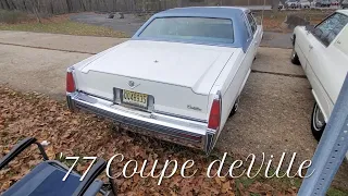 💠 1977 Cadillac Coupe deVille White with Baby Blue Top @ 2022 CCNJ Fall Car Show #cadillac #deville