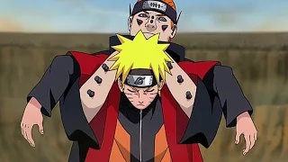 Naruto convierte a Pain en sapo después de que Pain absorbe su chakra | Naruto controla el Sage mode